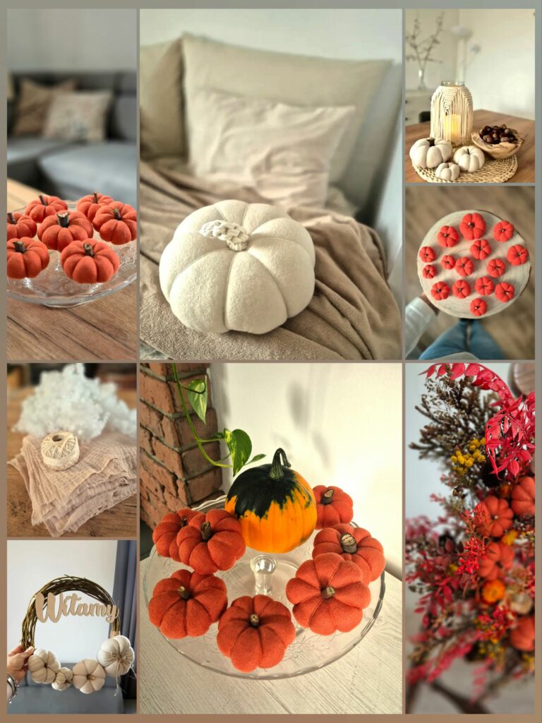 Materiałowe dynie jako przytulny akcent w domu