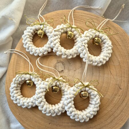 Zawieszki boho na choinkę makrama