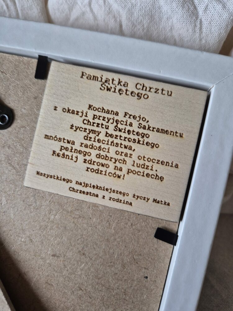 Życzenia z tyłu ramki